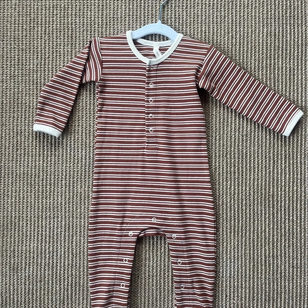Quincy Mae Ribbed One piece in cedar stripe